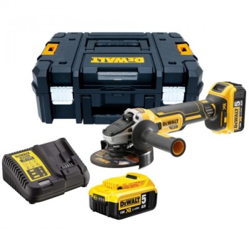 Dewalt 18V NURKLIHVIJA XR 125MM 2x5,0Ah, tstak kohver BRUSHLESS