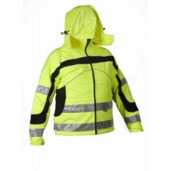 Softshell jakk helkurribadega, neoonkollane L