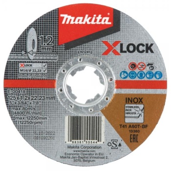 Makita LÕIKKEKETAS 125X1,2MM, X-LOCK (A60T), INOX