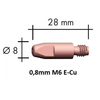 Kontaktsuudmik E-Cu M6x28x8 - 0,8mm, traadidüüs