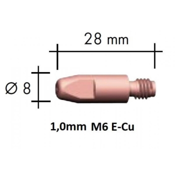 Kontaktsuudmik E-Cu M6x28x8 - 1,0mm, traadidüüs