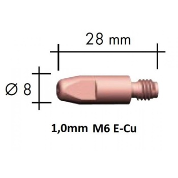 Kontaktsuudmik E-Cu M6x28x8 - 1,0mm, traadidüüs