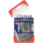 Tivoly Smart Point HSS-metallipuuride komplekt – 10-osaline Ø 1–10 mm, automaatne tsenterdus, kolmnurkvars, CLIPSTER karp