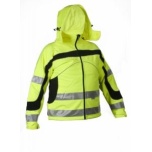 Softshell jakk helkurribadega, neoonkollane L