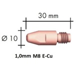 Kontaktsuudmik E-Cu M8x30x10 - 1,0mm, Binzel