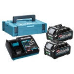 Makita 2x 2.5Ah 40V aku + kiirlaadija DC40RA, +Makpac