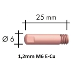 Kontaktsuudmik E-Cu M6x25x6 - 1,2mm, Binzel